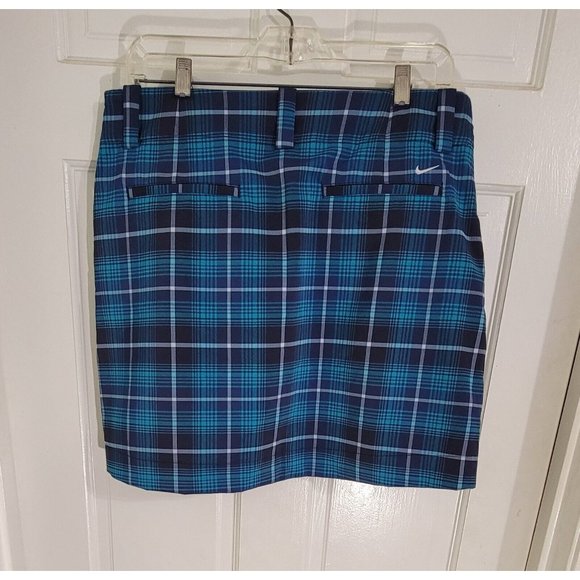 Nike Golf Women's Athletic Skirt w/ Shorts Dri-Fit Plaid Blue Size 10 NEW w/ Tag - Picture 5 of 16